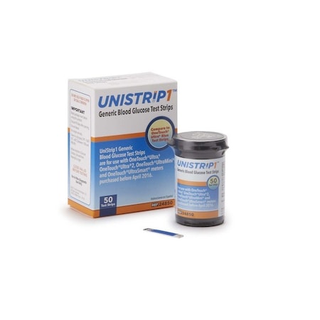 Unistrip Blood Glucose Test Strips, 50PK 89167024850